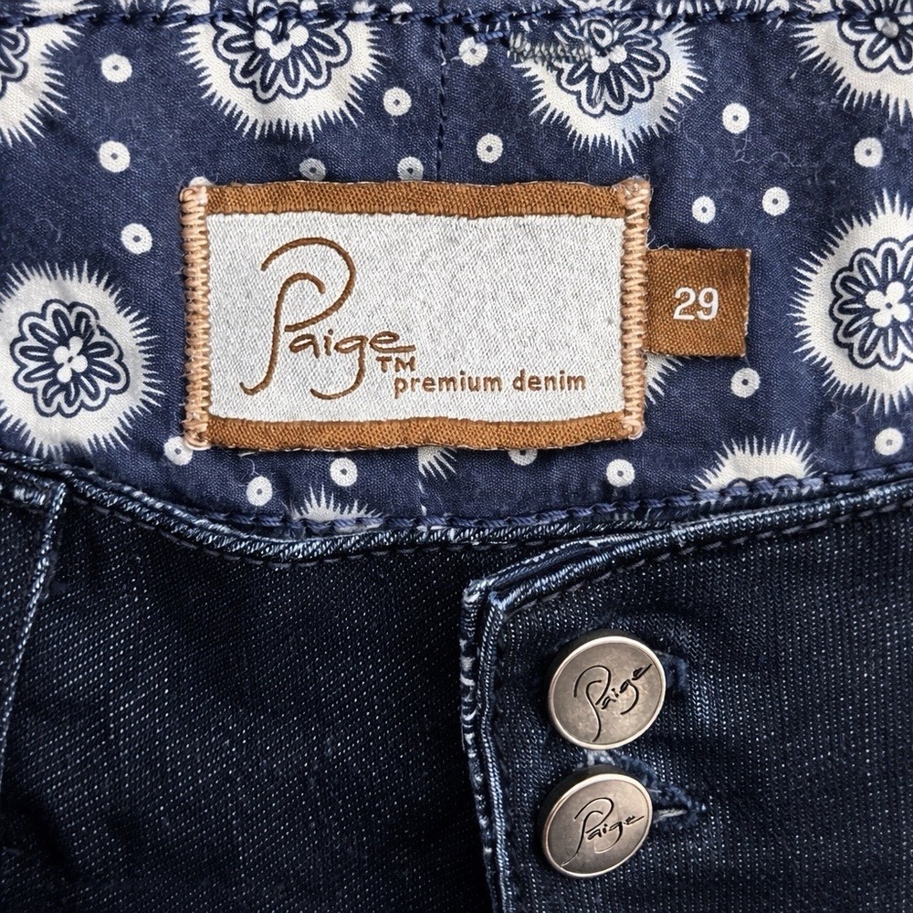 Paige Hidden Hills Ankle Y2K Jeans Low Rise Dark Wash Womens‎ 23 Inseam Petite - Picture 5 of 8